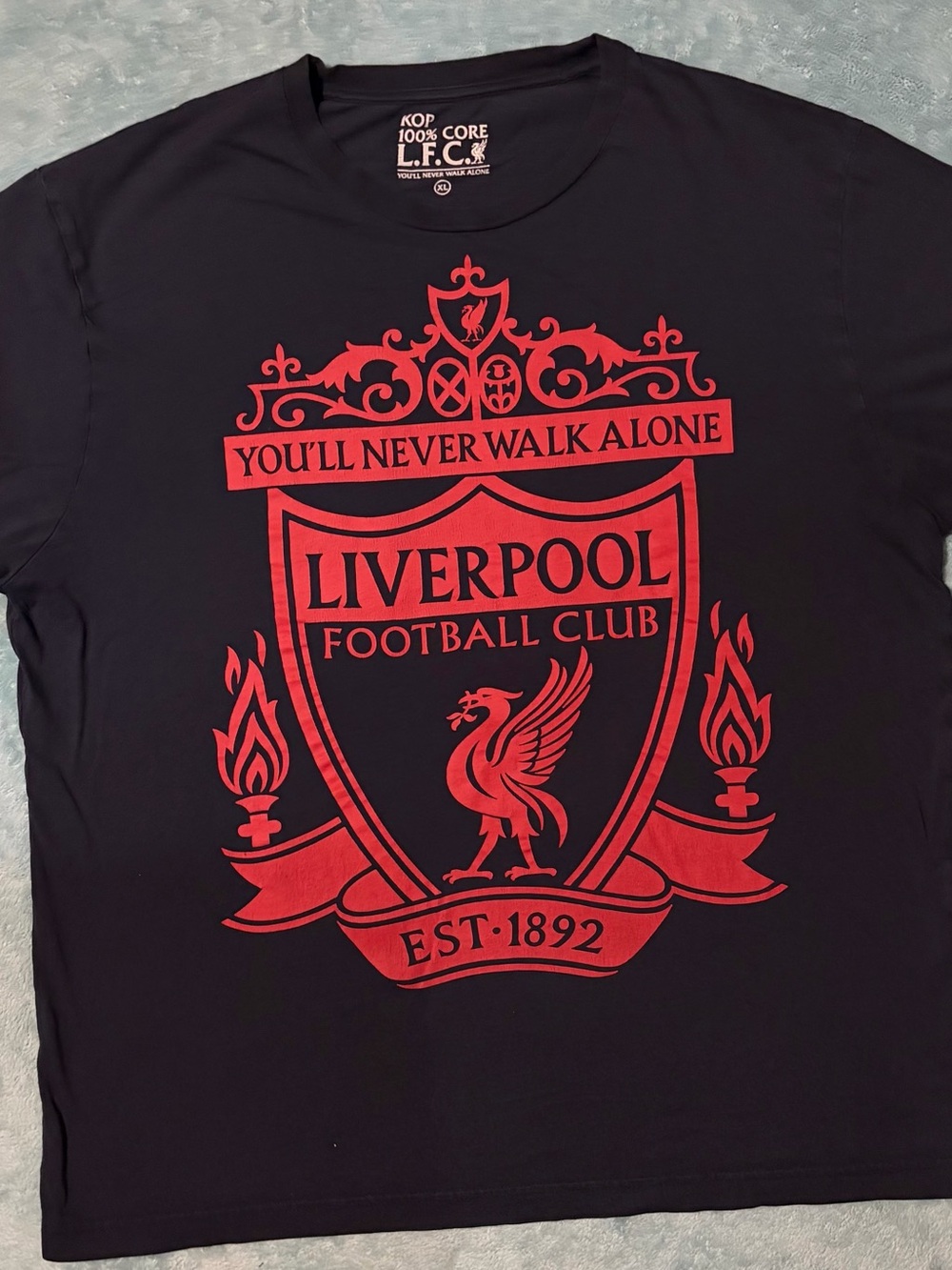 LIVERPOOL Football Club with Red Crest You’ll Never Walk Alone Navy XL